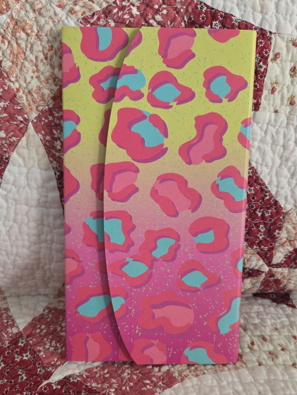 Colorful Pink Leopard Print Notepad with Sticky notes nwot